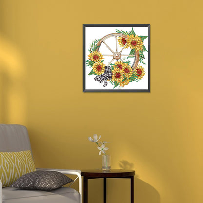 Sunflower Wheel - Special Shaped Drill Diamond Painting  30*30CM