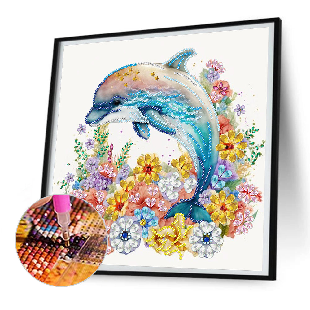 Dolphin - Special Shaped Drill Diamond Painting  30*30CM