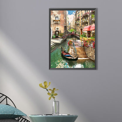 Boat Running Water - Full AB Square Drill Diamond Painting 30*40CM