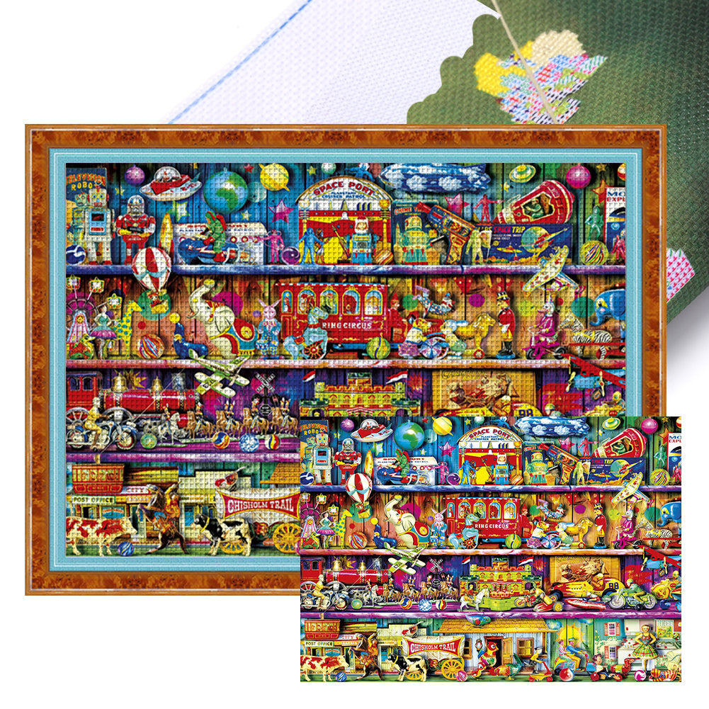 Colorful Animal Scenery - 11CT Stamped Cross Stitch 90*67CM