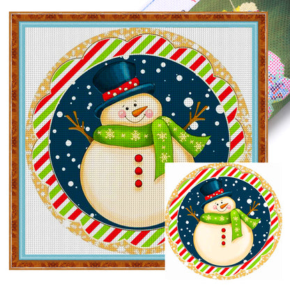 Christmas Snowman - 11CT Stamped Cross Stitch 40*40CM