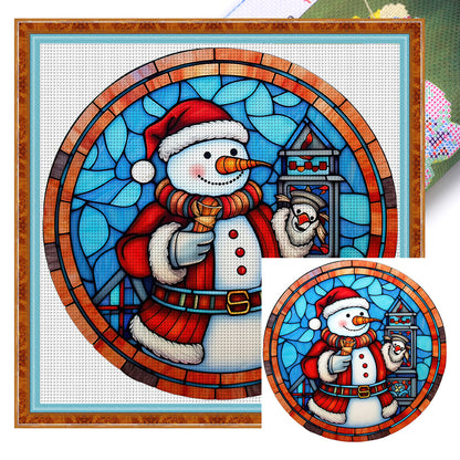 Christmas Snowman - 11CT Stamped Cross Stitch 40*40CM