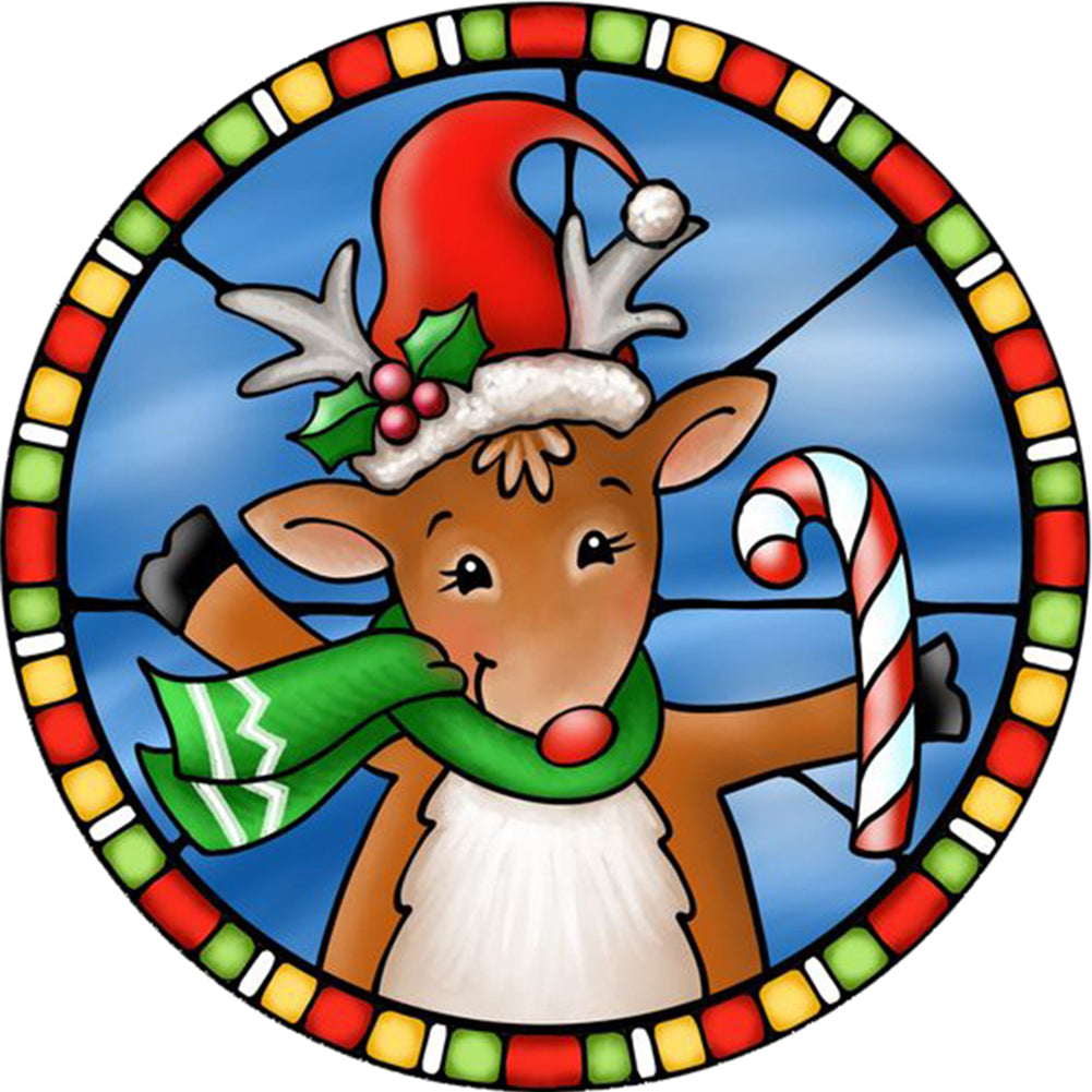 Christmas Deer - 11CT Stamped Cross Stitch 40*40CM