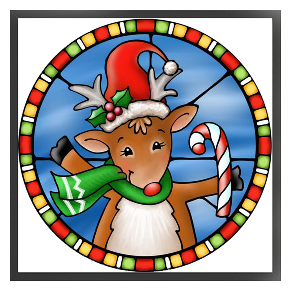 Christmas Deer - 11CT Stamped Cross Stitch 40*40CM