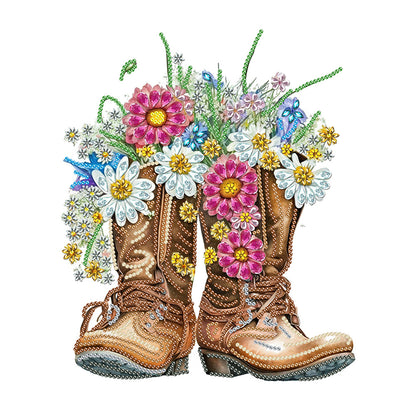 Flower Boots - Special Shaped Drill Diamond Painting  30*30CM