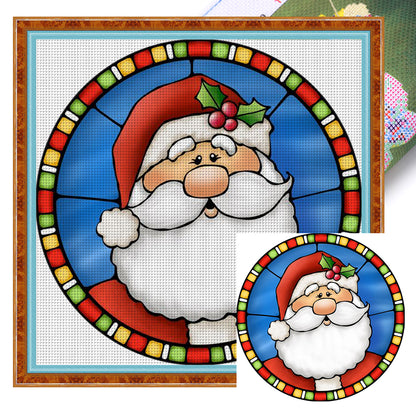 Glass Painting-Santa Claus - 11CT Stamped Cross Stitch 50*50CM