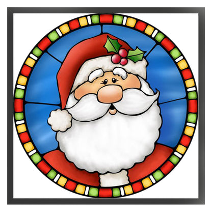 Glass Painting-Santa Claus - 11CT Stamped Cross Stitch 50*50CM