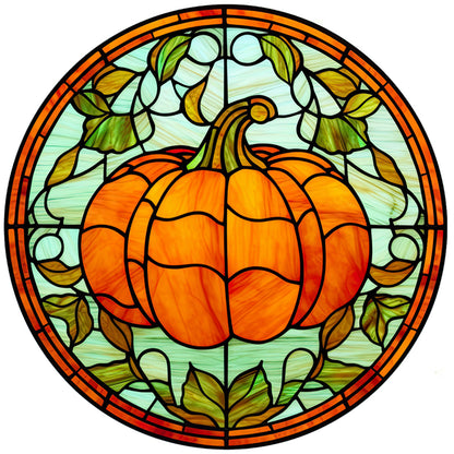 Glass Painting-Pumpkin - 11CT Stamped Cross Stitch 50*50CM