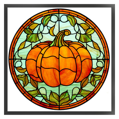 Glass Painting-Pumpkin - 11CT Stamped Cross Stitch 50*50CM