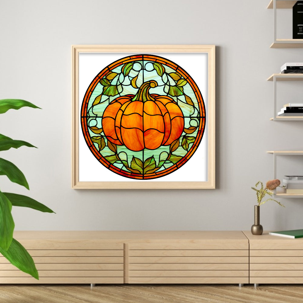 Glass Painting-Pumpkin - 11CT Stamped Cross Stitch 50*50CM