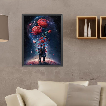 Rose Lover - Full Round Drill Diamond Painting 30*40CM