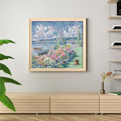 Flower Coast - 14CT Stamped Cross Stitch 52*44CM(Joy Sunday)