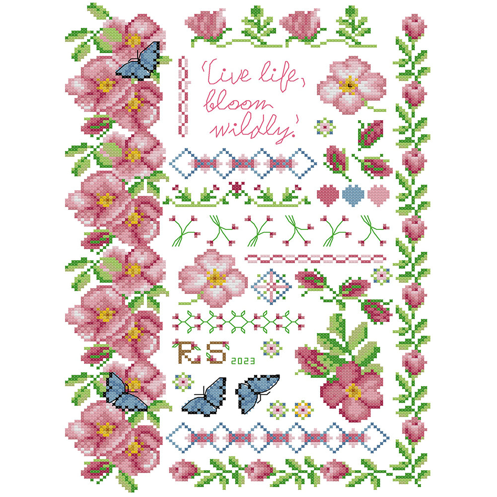 Flowers Bloom - 14CT Stamped Cross Stitch 29*40CM(Joy Sunday)