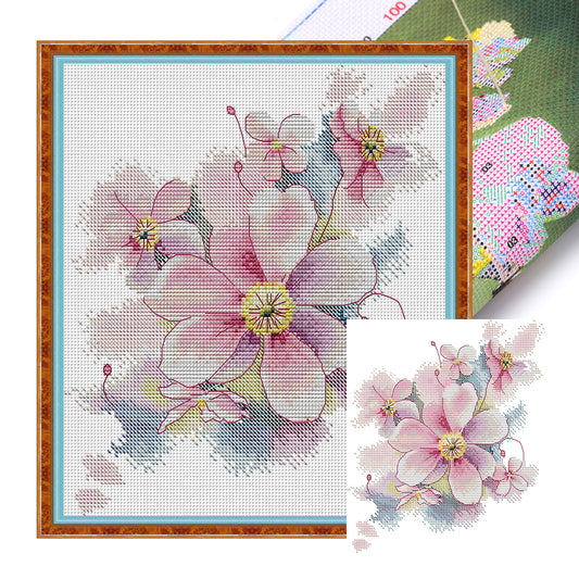 Elegant Peach Blossom - 14CT Stamped Cross Stitch 26*28CM(Joy Sunday)