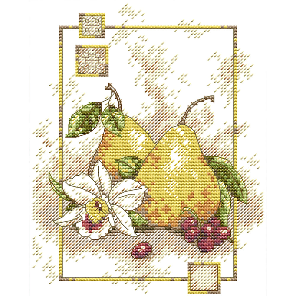 Pear - 14CT Stamped Cross Stitch 18*22CM(Joy Sunday)