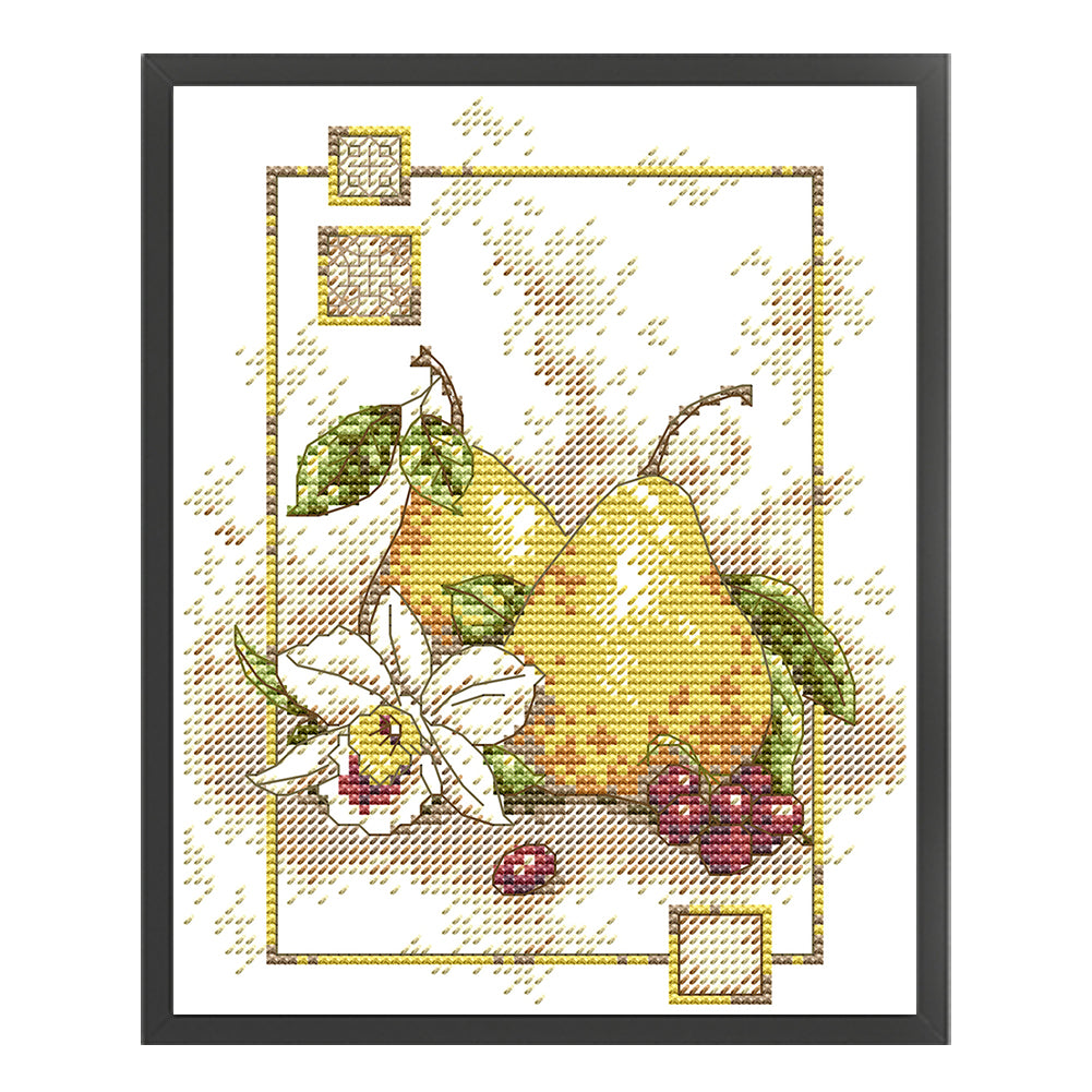 Pear - 14CT Stamped Cross Stitch 18*22CM(Joy Sunday)