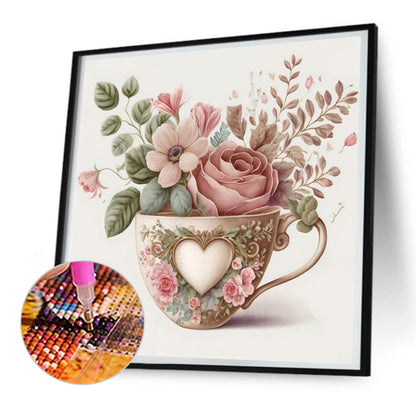 Teacup Bouquet - Full Round Drill Diamond Painting 30*30CM