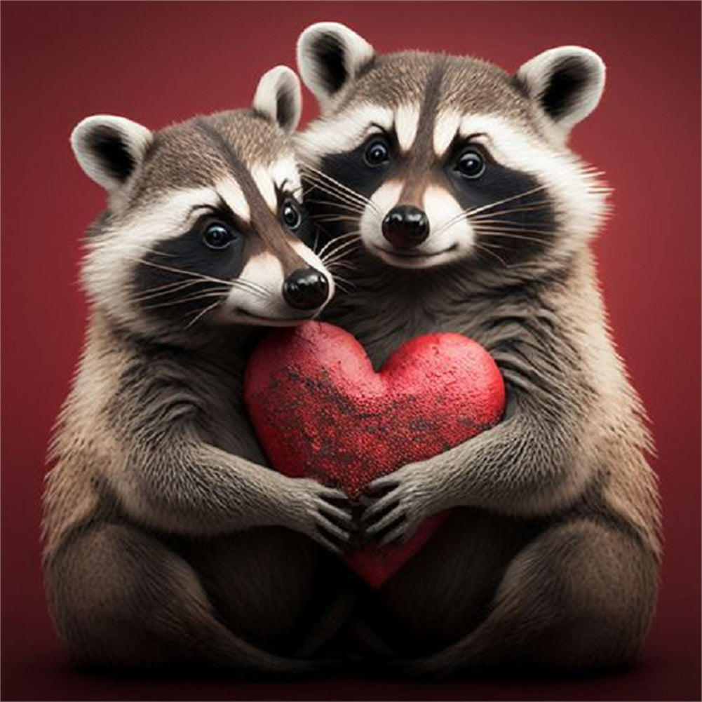 Raccoon - Full Round Drill Diamond Painting 30*30CM