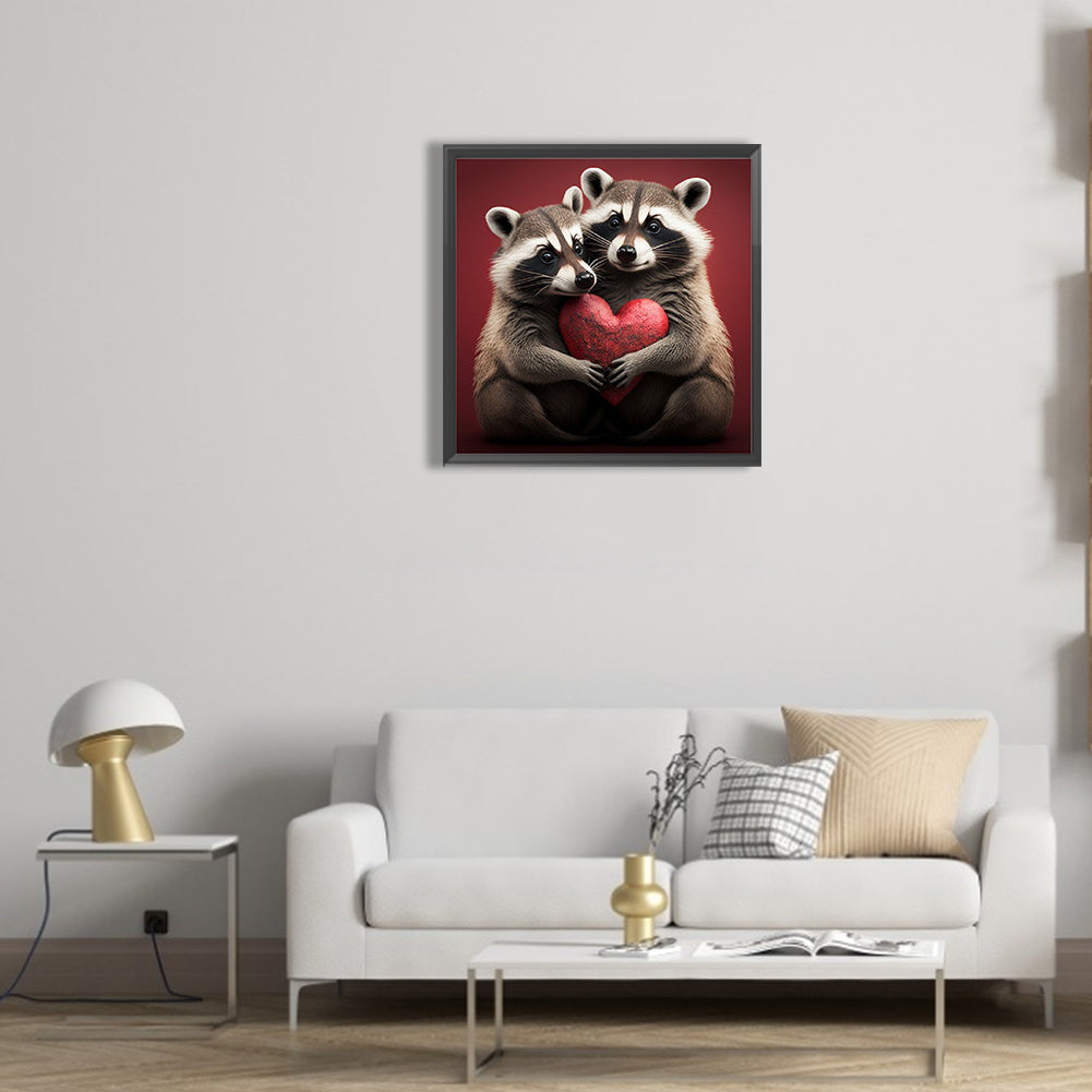 Raccoon - Full Round Drill Diamond Painting 30*30CM