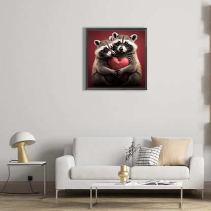 Raccoon - Full Round Drill Diamond Painting 30*30CM