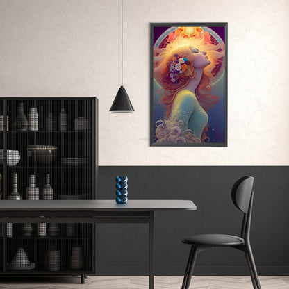 Meditating Woman - Full Round Drill Diamond Painting 30*50CM
