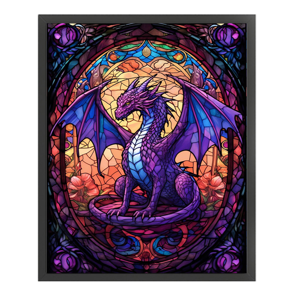 Glass Painting-Pterosaur - 14CT Stamped Cross Stitch 40*50CM