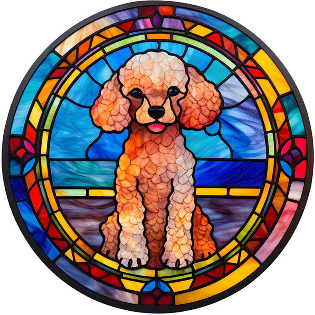 Glass Painting-Dog - 11CT Stamped Cross Stitch 40*40CM