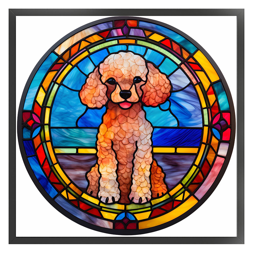 Glass Painting-Dog - 11CT Stamped Cross Stitch 40*40CM