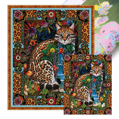 Retro Cat Poster - 11CT Stamped Cross Stitch 50*60CM