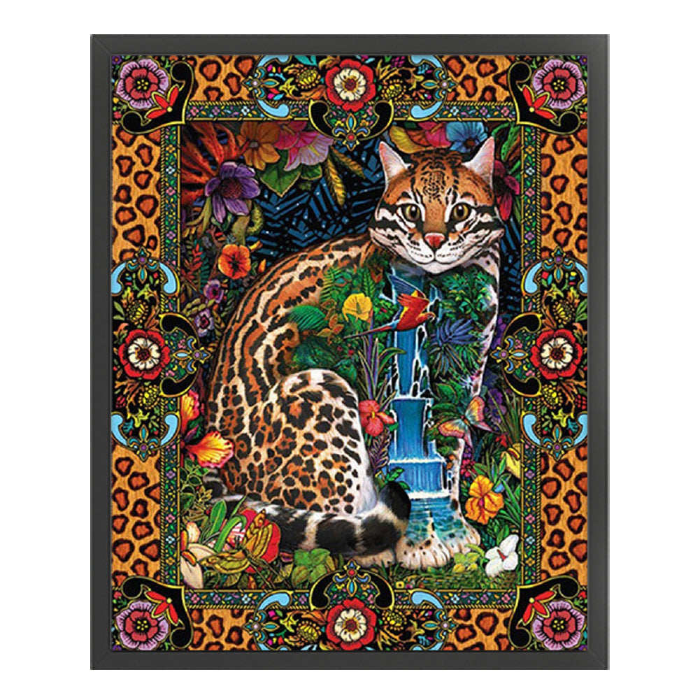 Retro Cat Poster - 11CT Stamped Cross Stitch 50*60CM