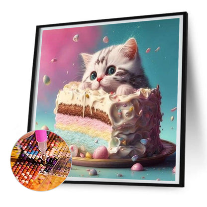 Sweet Cat - Full Round Drill Diamond Painting 30*30CM