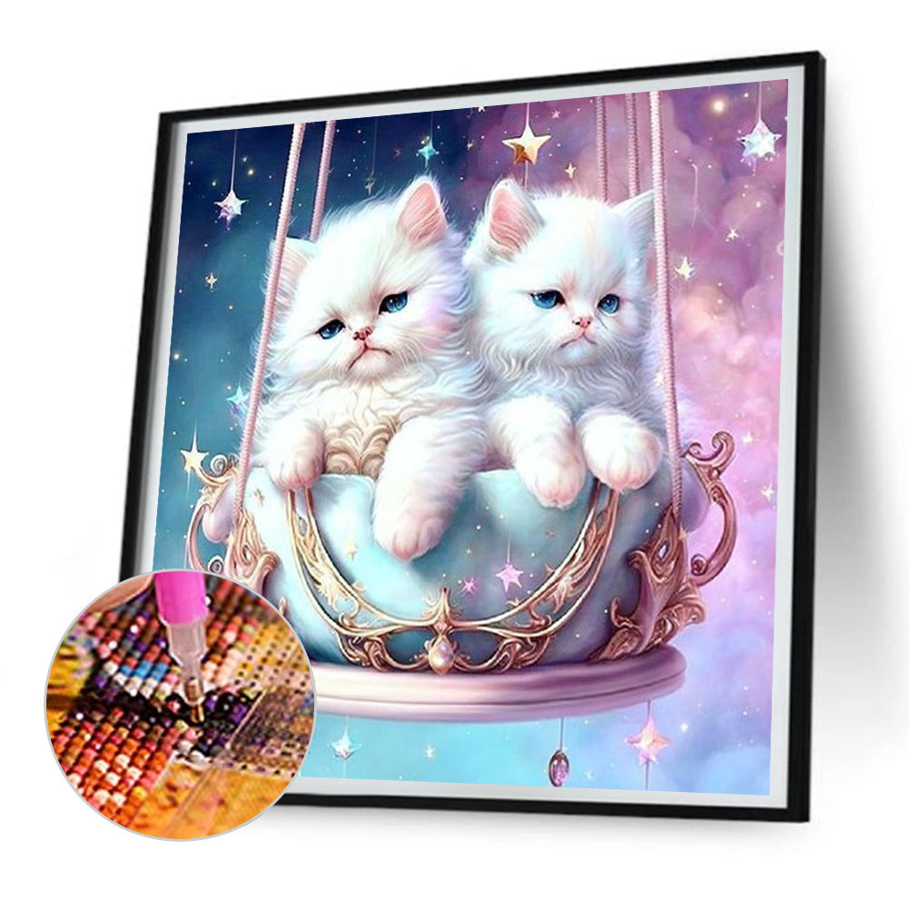 Sweet Cat - Full Round Drill Diamond Painting 30*30CM