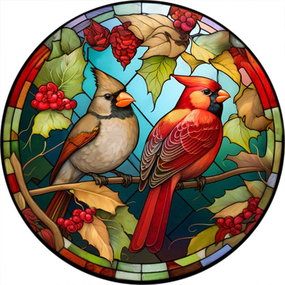 Glass Painting Cardinal - Full Round Drill Diamond Painting 30*30CM