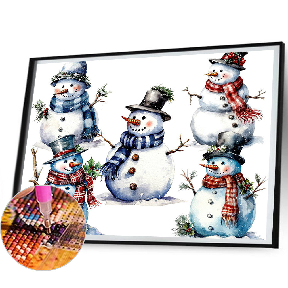 Christmas Snowman - Full Round Drill Diamond Painting 50*40CM