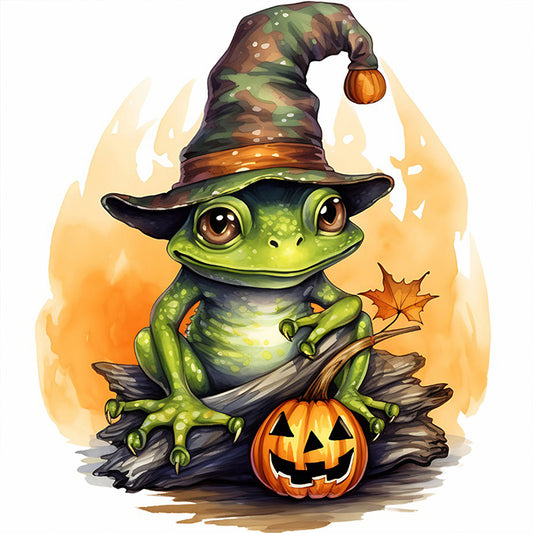 Halloween Pumpkin Frog - Full Round Drill Diamond Painting 40*40CM