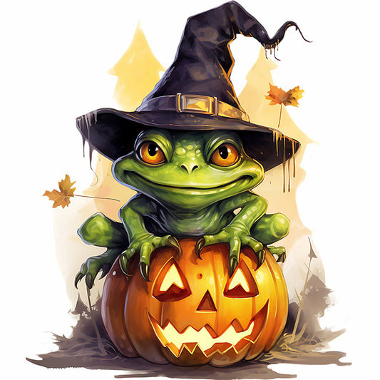 Halloween Pumpkin Frog - Full Round Drill Diamond Painting 40*40CM