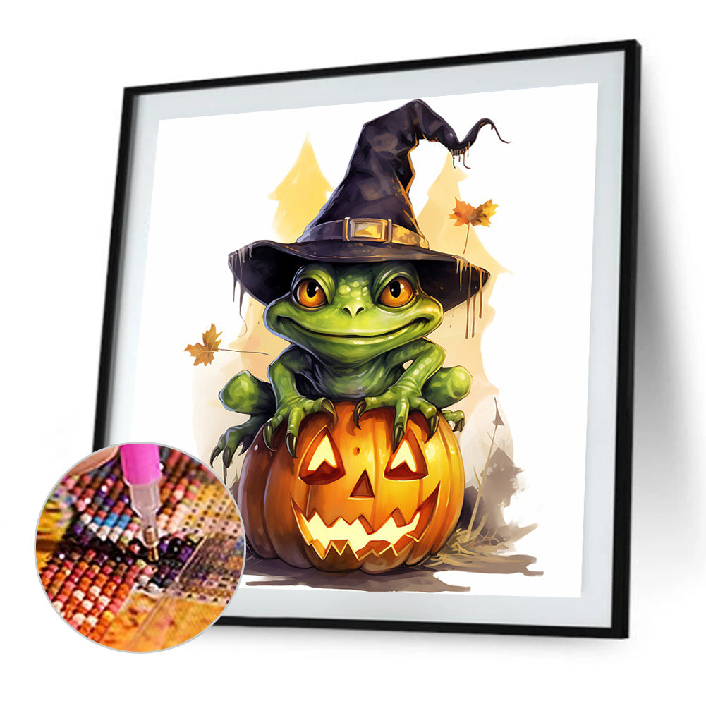 Halloween Pumpkin Frog - Full Round Drill Diamond Painting 40*40CM