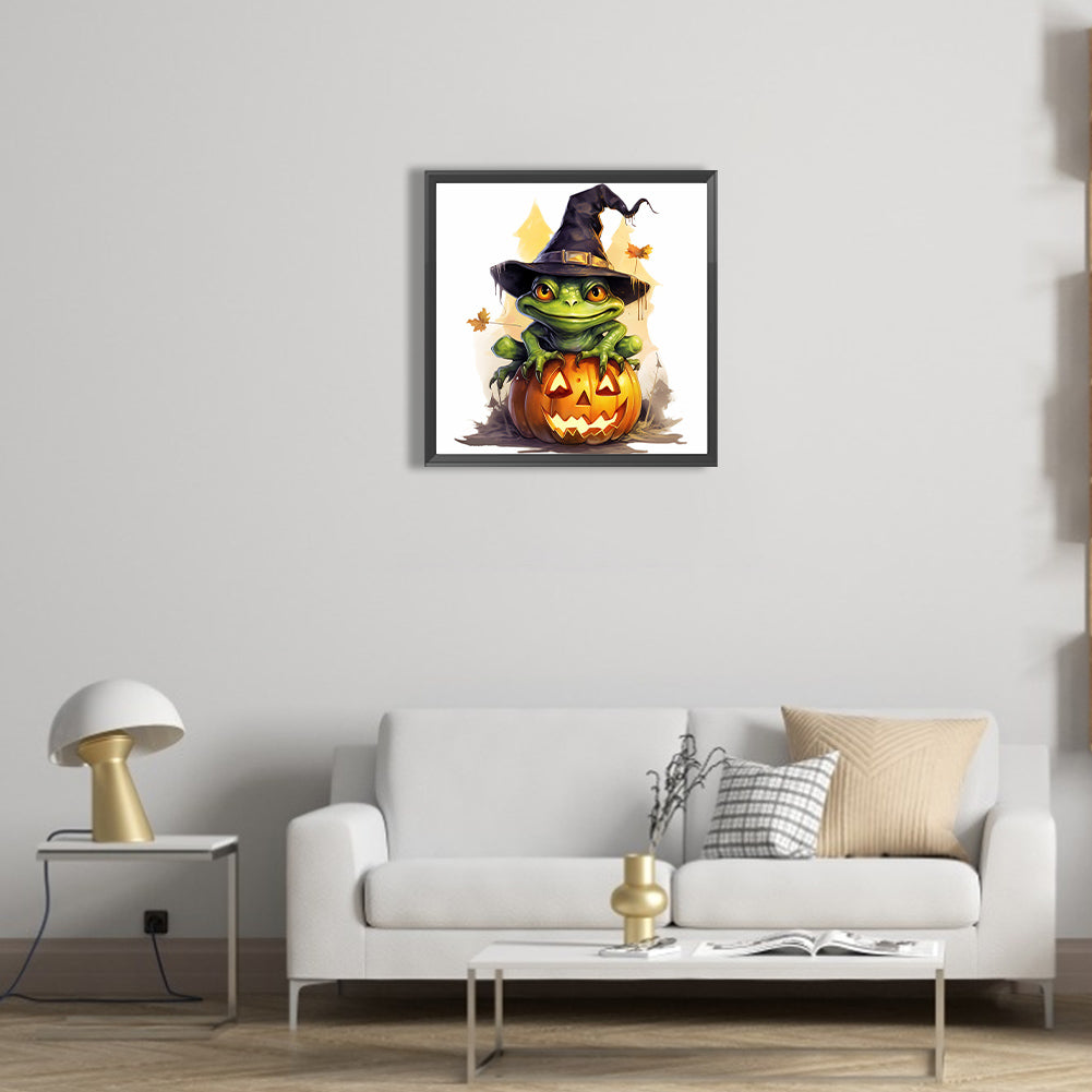 Halloween Pumpkin Frog - Full Round Drill Diamond Painting 40*40CM