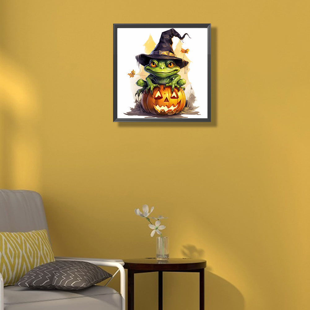 Halloween Pumpkin Frog - Full Round Drill Diamond Painting 40*40CM