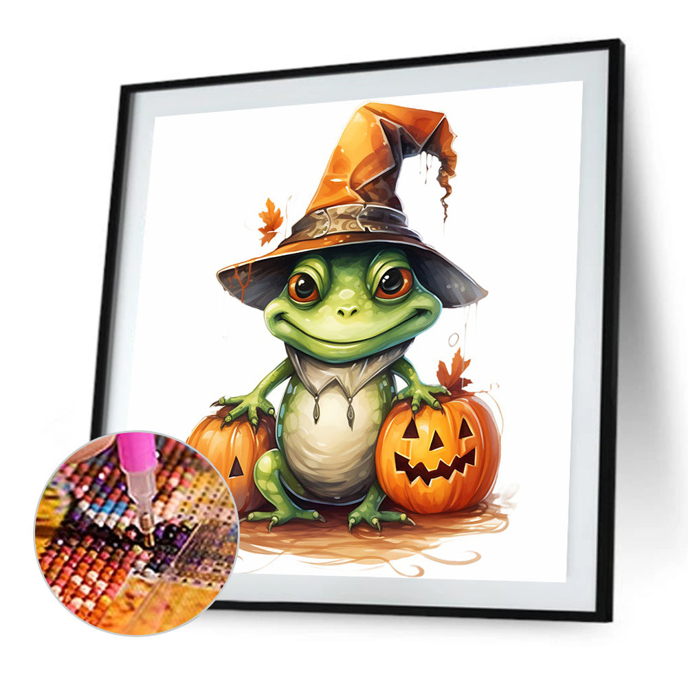 Halloween Pumpkin Frog - Full Round Drill Diamond Painting 40*40CM