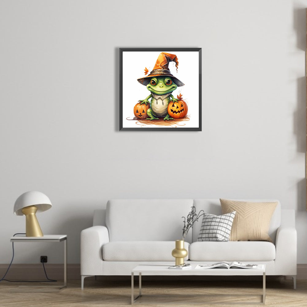 Halloween Pumpkin Frog - Full Round Drill Diamond Painting 40*40CM