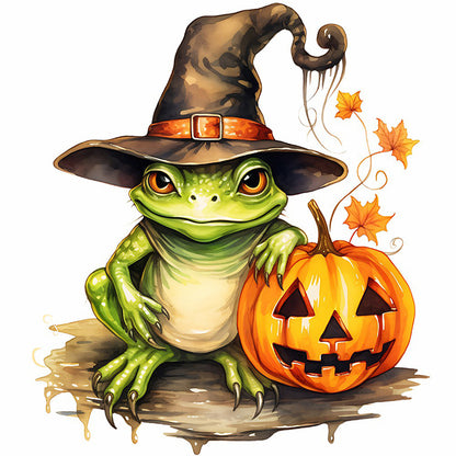 Halloween Pumpkin Frog - Full Round Drill Diamond Painting 40*40CM