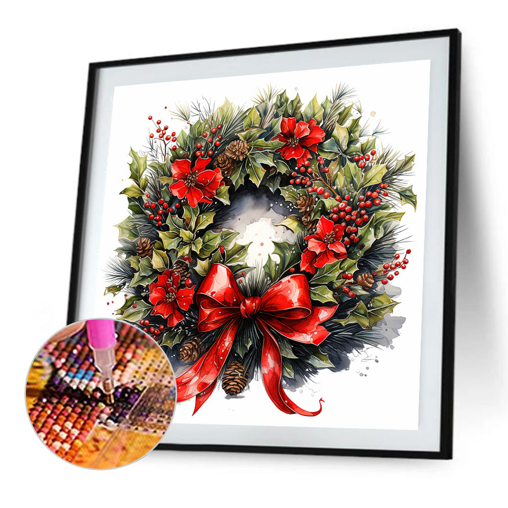 Christmas Wreath - Full Round Drill Diamond Painting 40*40CM