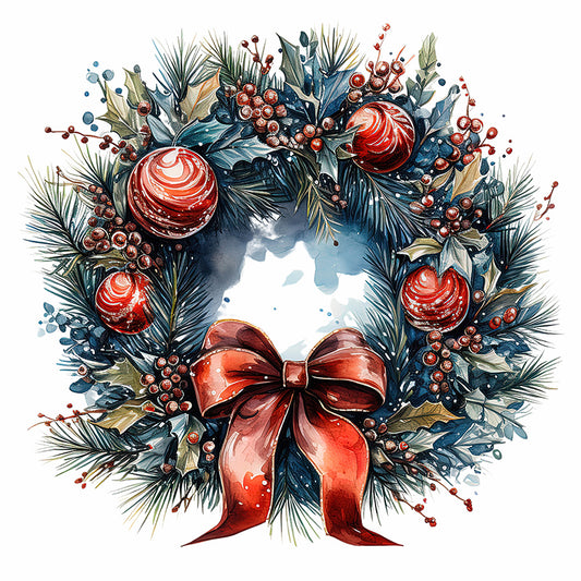 Christmas Wreath - Full Round Drill Diamond Painting 40*40CM