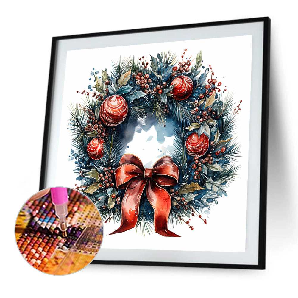 Christmas Wreath - Full Round Drill Diamond Painting 40*40CM