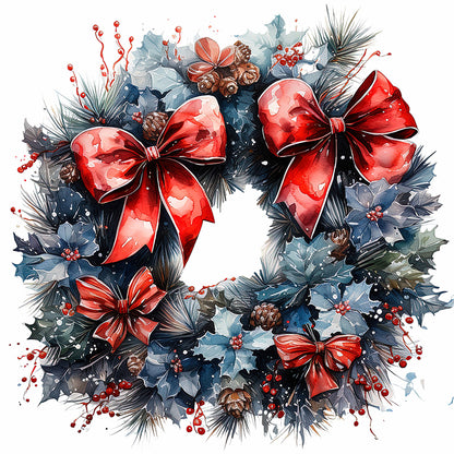 Christmas Wreath - Full Round Drill Diamond Painting 40*40CM