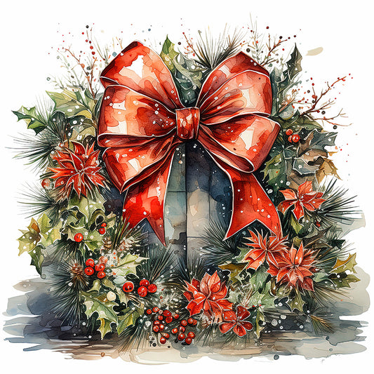 Christmas Wreath - Full Round Drill Diamond Painting 40*40CM