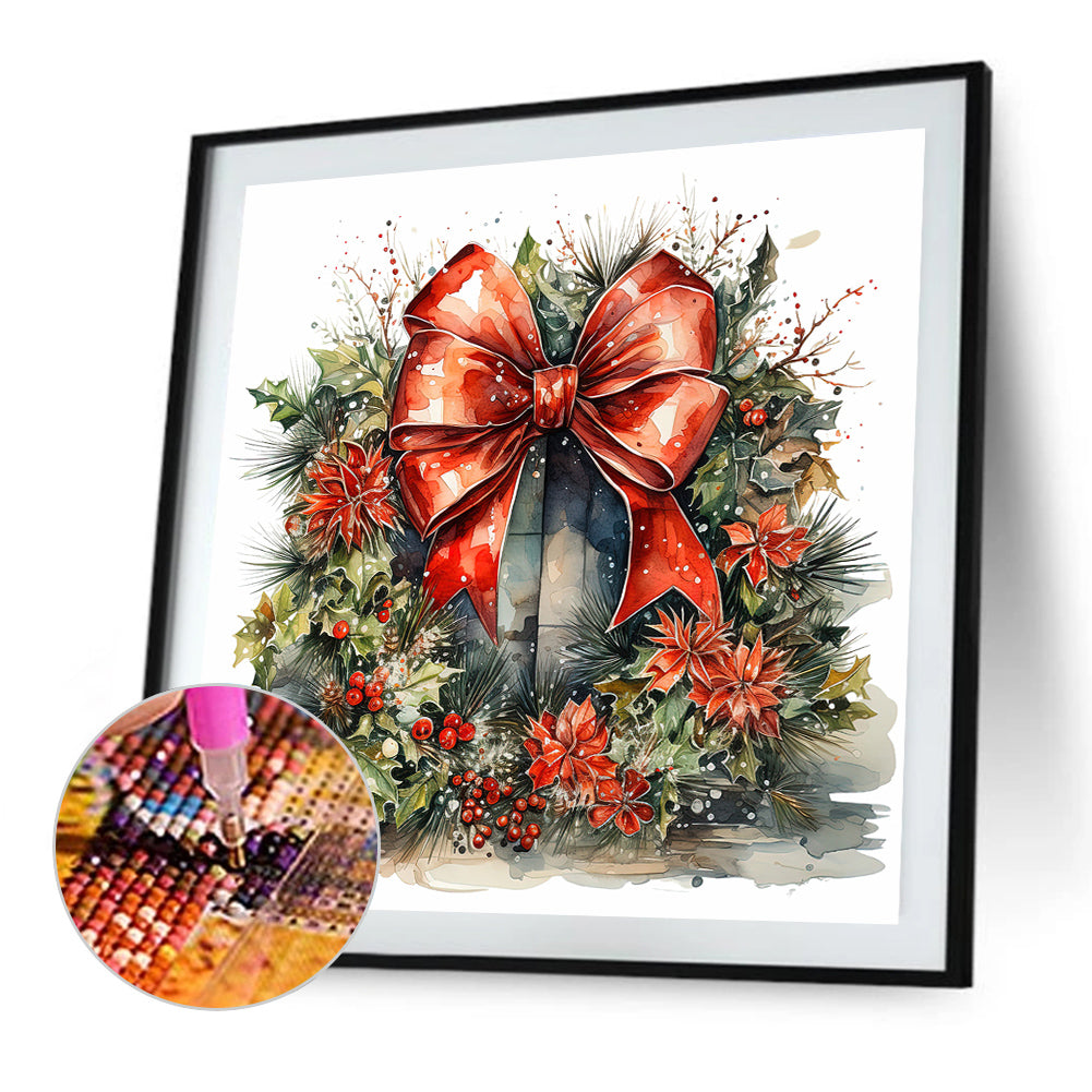 Christmas Wreath - Full Round Drill Diamond Painting 40*40CM