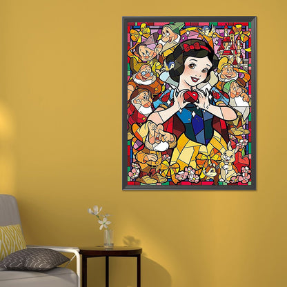 Snow White Glass Painting - Full Round Drill Diamond Painting 50*60CM