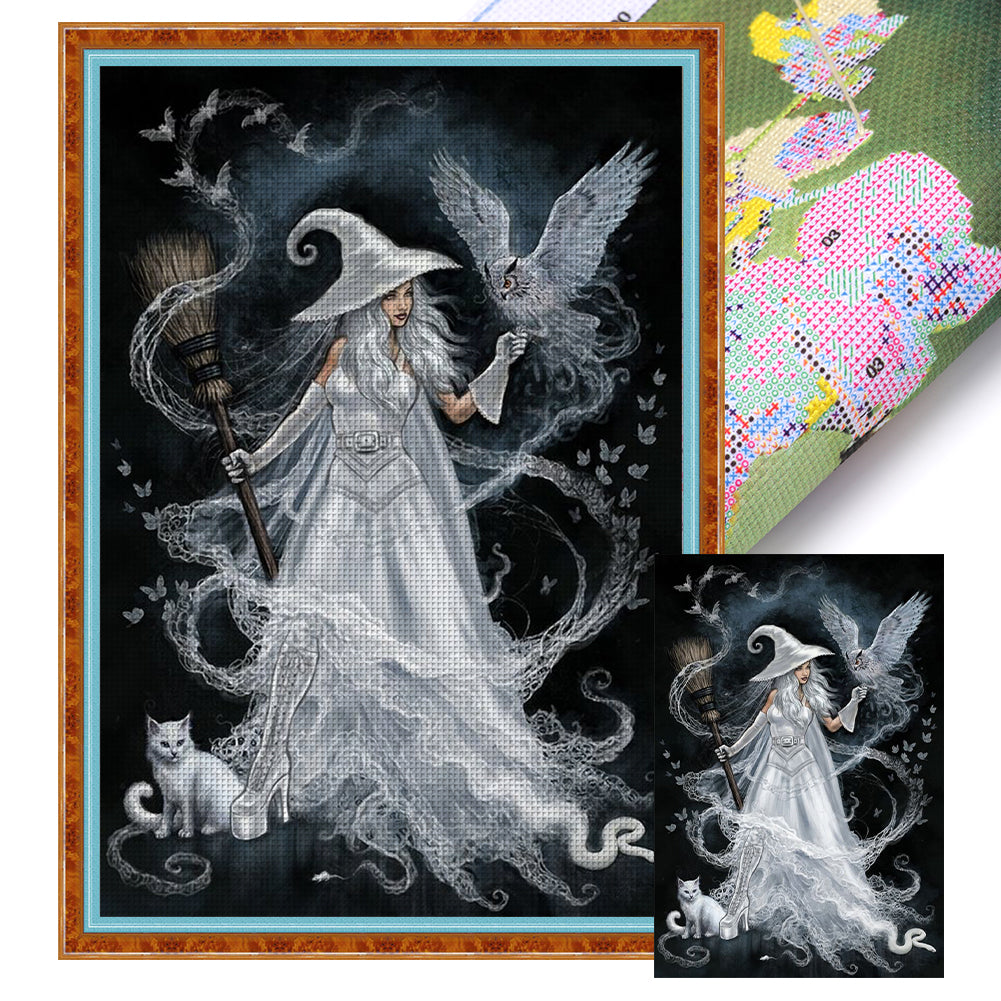 White Witch - 11CT Stamped Cross Stitch 40*58CM